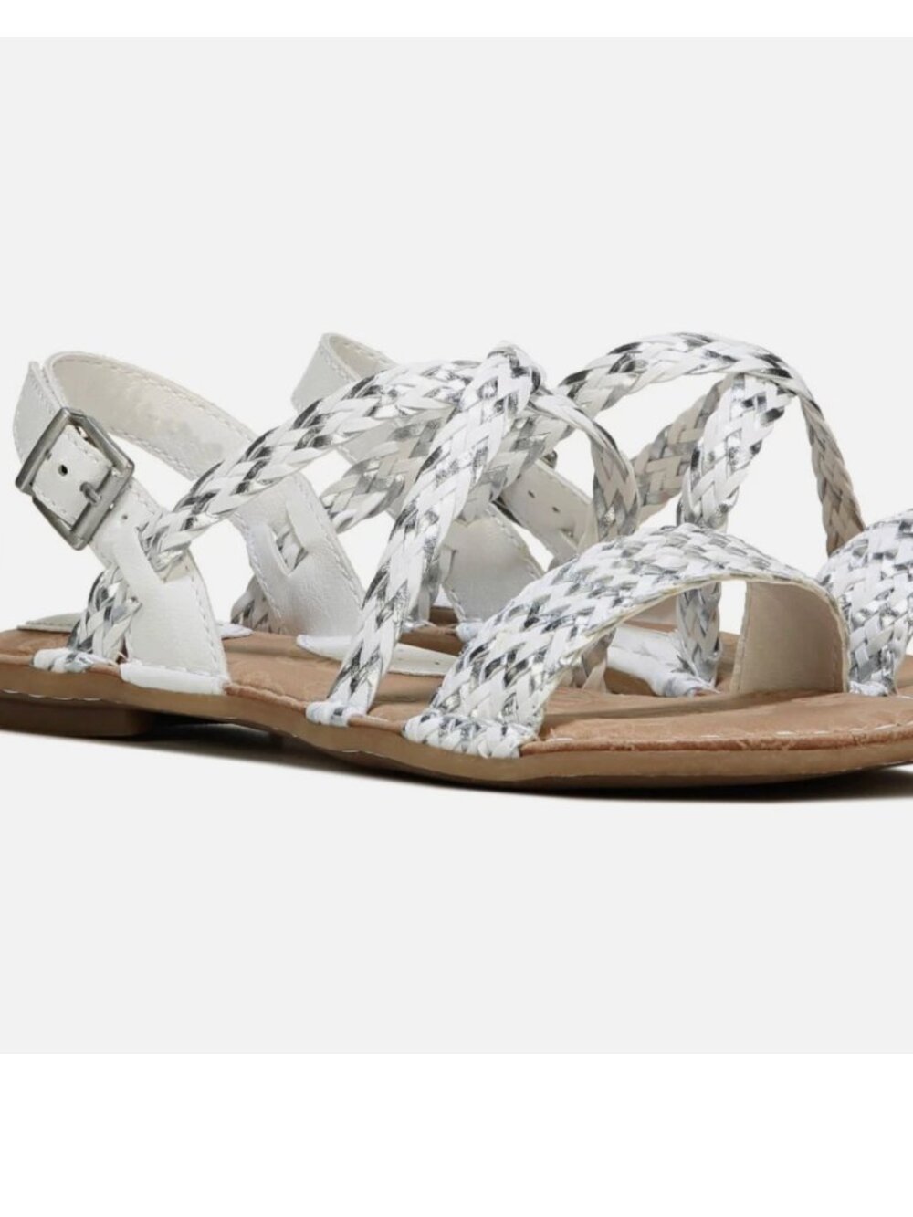 NEW BORN B.O.C SANDALS WHITE/SILVER WOMENS